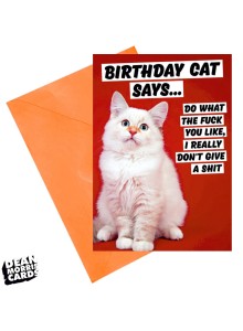 DMA362 Gift card - Birthday cat says